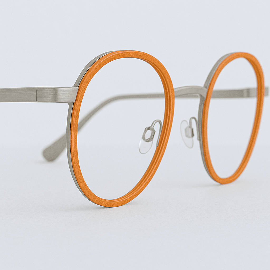 Gelbe Brille mit shape line Randbeschichtung 1
